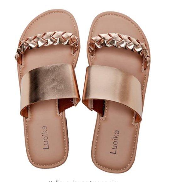 Shoes - BRAND NEW: 12WW Rosegold Slide Sandals